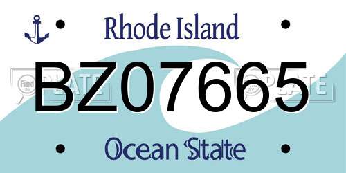 BZ07665 Rhode Island License Plate