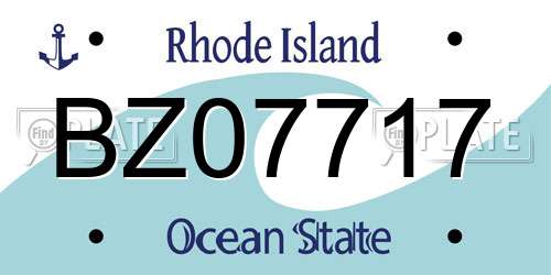 BZ07717 Rhode Island License Plate