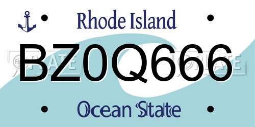 BZ0Q666 Rhode Island License Plate