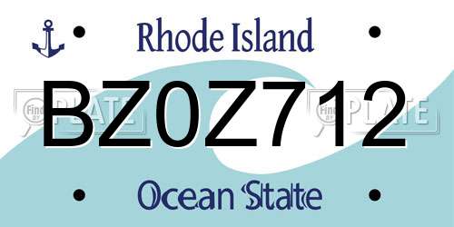 BZ0Z712 Rhode Island License Plate
