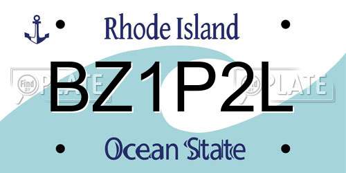 BZ1P2L Rhode Island License Plate