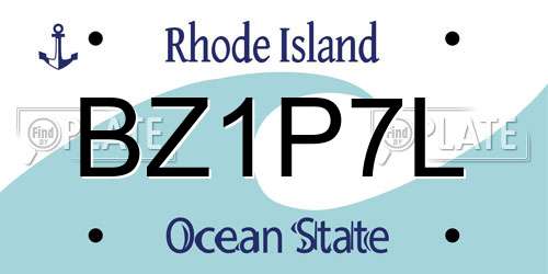 BZ1P7L Rhode Island License Plate