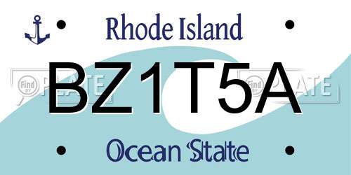 BZ1T5A Rhode Island License Plate