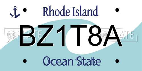 BZ1T8A Rhode Island License Plate
