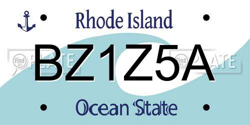 BZ1Z5A Rhode Island License Plate