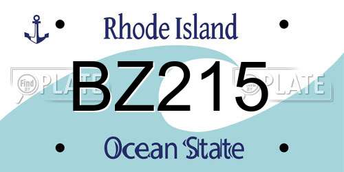 BZ215 Rhode Island License Plate