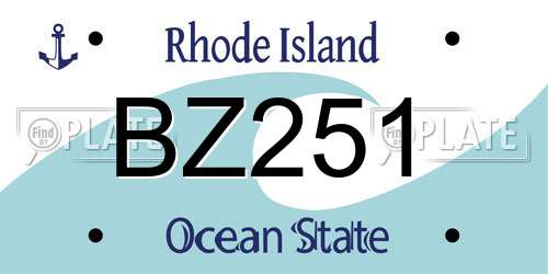 BZ251 Rhode Island License Plate
