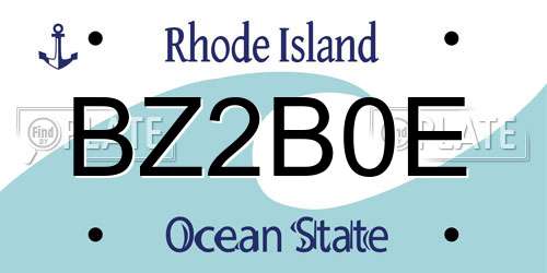 BZ2B0E Rhode Island License Plate