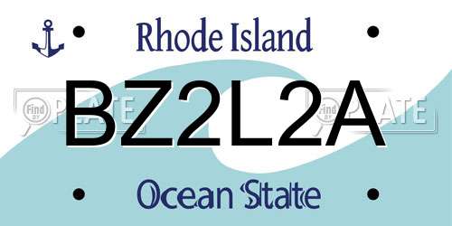BZ2L2A Rhode Island License Plate