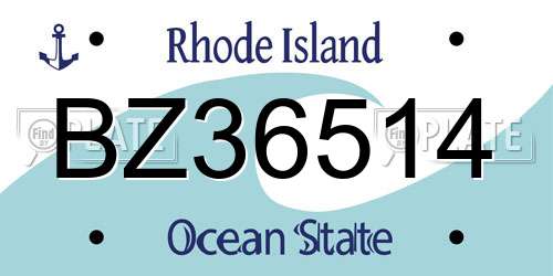 BZ36514 Rhode Island License Plate