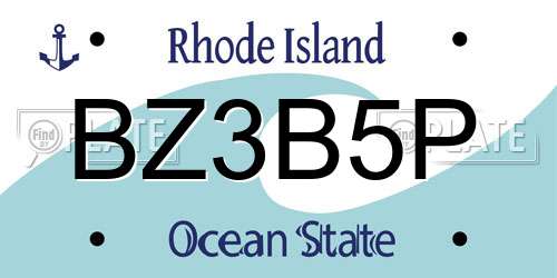 BZ3B5P Rhode Island License Plate