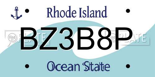 BZ3B8P Rhode Island License Plate