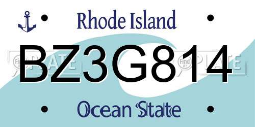 BZ3G814 Rhode Island License Plate