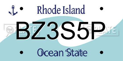 BZ3S5P Rhode Island License Plate