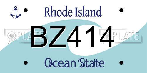 BZ414 Rhode Island License Plate