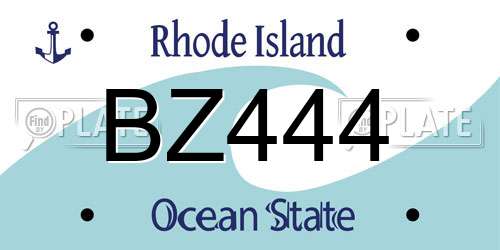 BZ444 Rhode Island License Plate