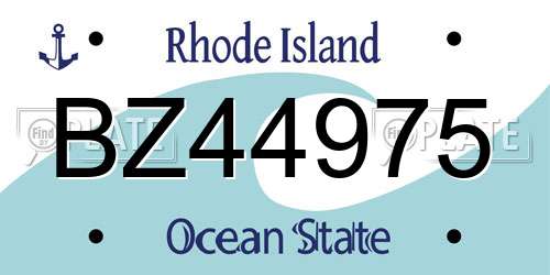 BZ44975 Rhode Island License Plate