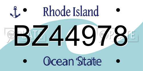 BZ44978 Rhode Island License Plate
