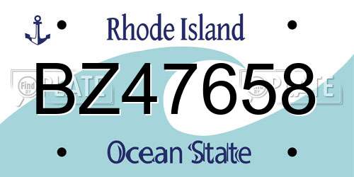 BZ47658 Rhode Island License Plate