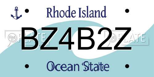 BZ4B2Z Rhode Island License Plate