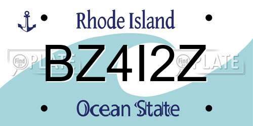 BZ4I2Z Rhode Island License Plate