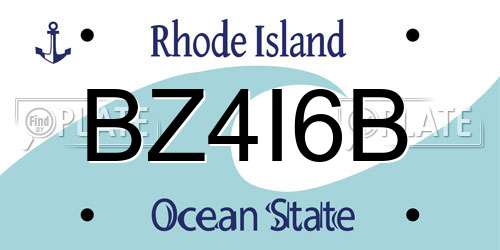 BZ4I6B Rhode Island License Plate