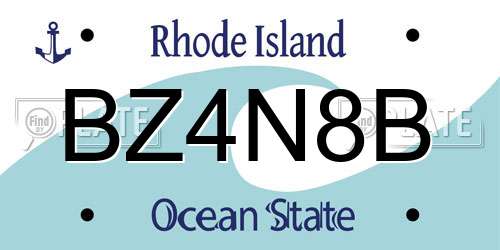 BZ4N8B Rhode Island License Plate