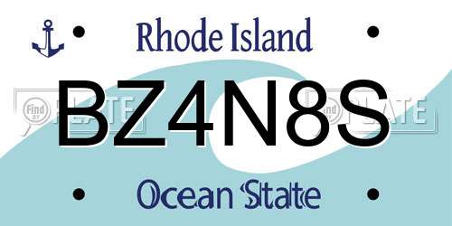 BZ4N8S Rhode Island License Plate
