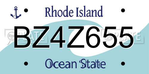BZ4Z655 Rhode Island License Plate