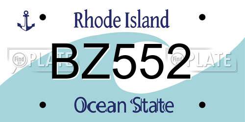BZ552 Rhode Island License Plate