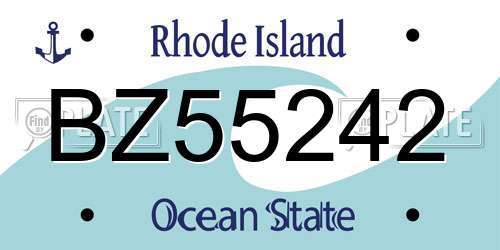 BZ55242 Rhode Island License Plate