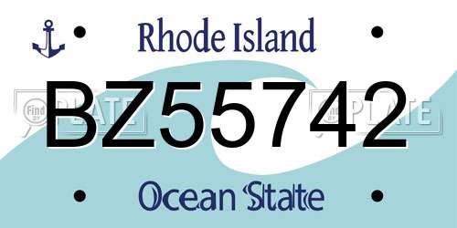 BZ55742 Rhode Island License Plate