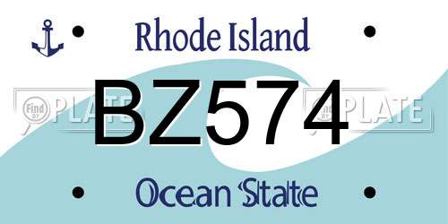 BZ574 Rhode Island License Plate