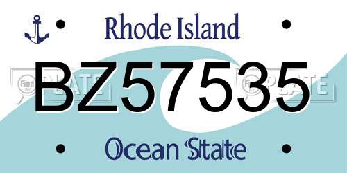 BZ57535 Rhode Island License Plate