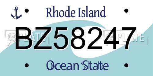 BZ58247 Rhode Island License Plate