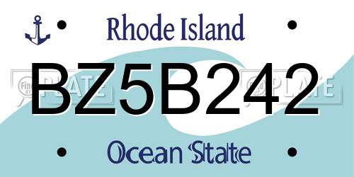 BZ5B242 Rhode Island License Plate