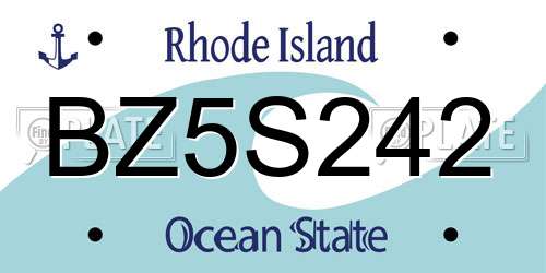 BZ5S242 Rhode Island License Plate
