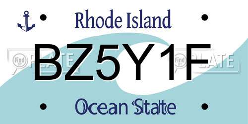 BZ5Y1F Rhode Island License Plate