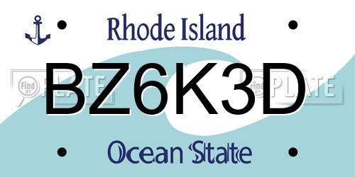 BZ6K3D Rhode Island License Plate