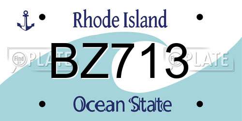 BZ713 Rhode Island License Plate