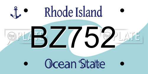 BZ752 Rhode Island License Plate