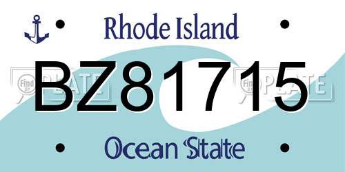 BZ81715 Rhode Island License Plate