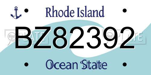 BZ82392 Rhode Island License Plate