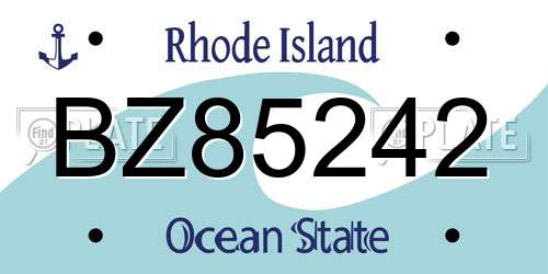 BZ85242 Rhode Island License Plate
