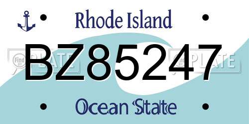 BZ85247 Rhode Island License Plate