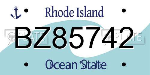 BZ85742 Rhode Island License Plate