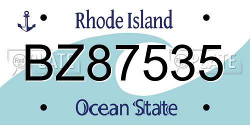 BZ87535 Rhode Island License Plate