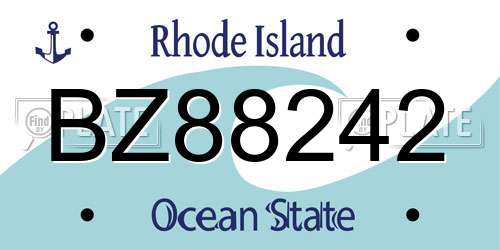 BZ88242 Rhode Island License Plate