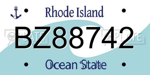 BZ88742 Rhode Island License Plate