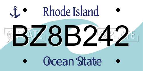 BZ8B242 Rhode Island License Plate